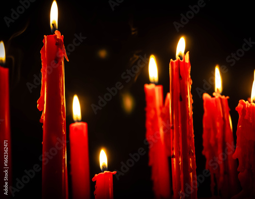 burning candles in church