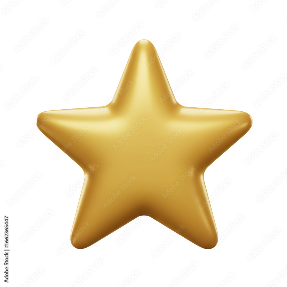 Fototapeta premium A beautifully rendered golden star, showcasing a smooth, glossy texture and a radiant, eye-catching appearance against a stark black background, emphasizing its elegant form.