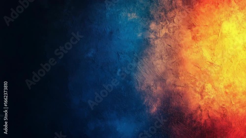 Vivid blend of red, blue and yellow creating a cosmic vibe.