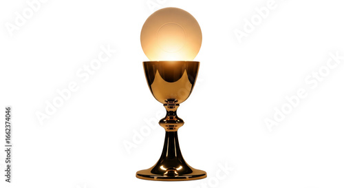 Golden chalice and host communion eucharist catholic christianity religious sacrament church service holy mass