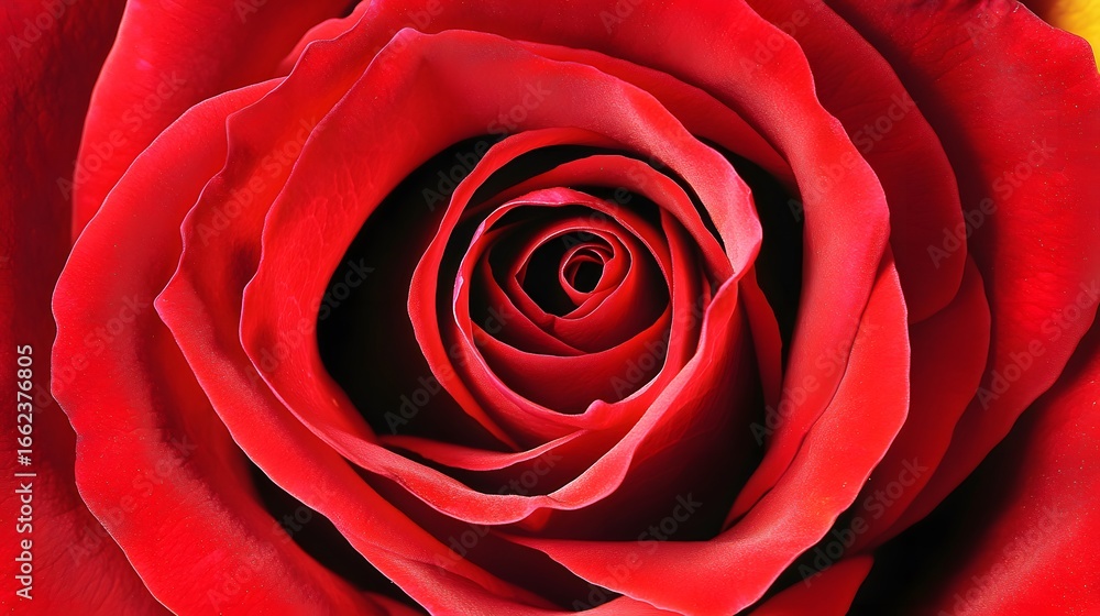 Naklejka premium Close-up Red Rose Petals Romantic Flower Bloom