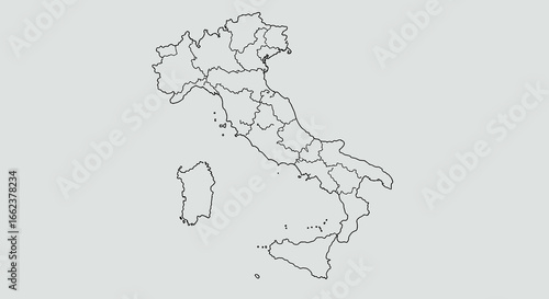 Exploring the map of italy a geographical overview italy educational content digital environment aerial view cartography concepts. Vector illustration