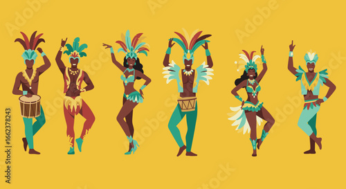 Cultural dance performance celebrating diversity street festival digital art vibrant environment eye-level view unity in motion. Vector illustration