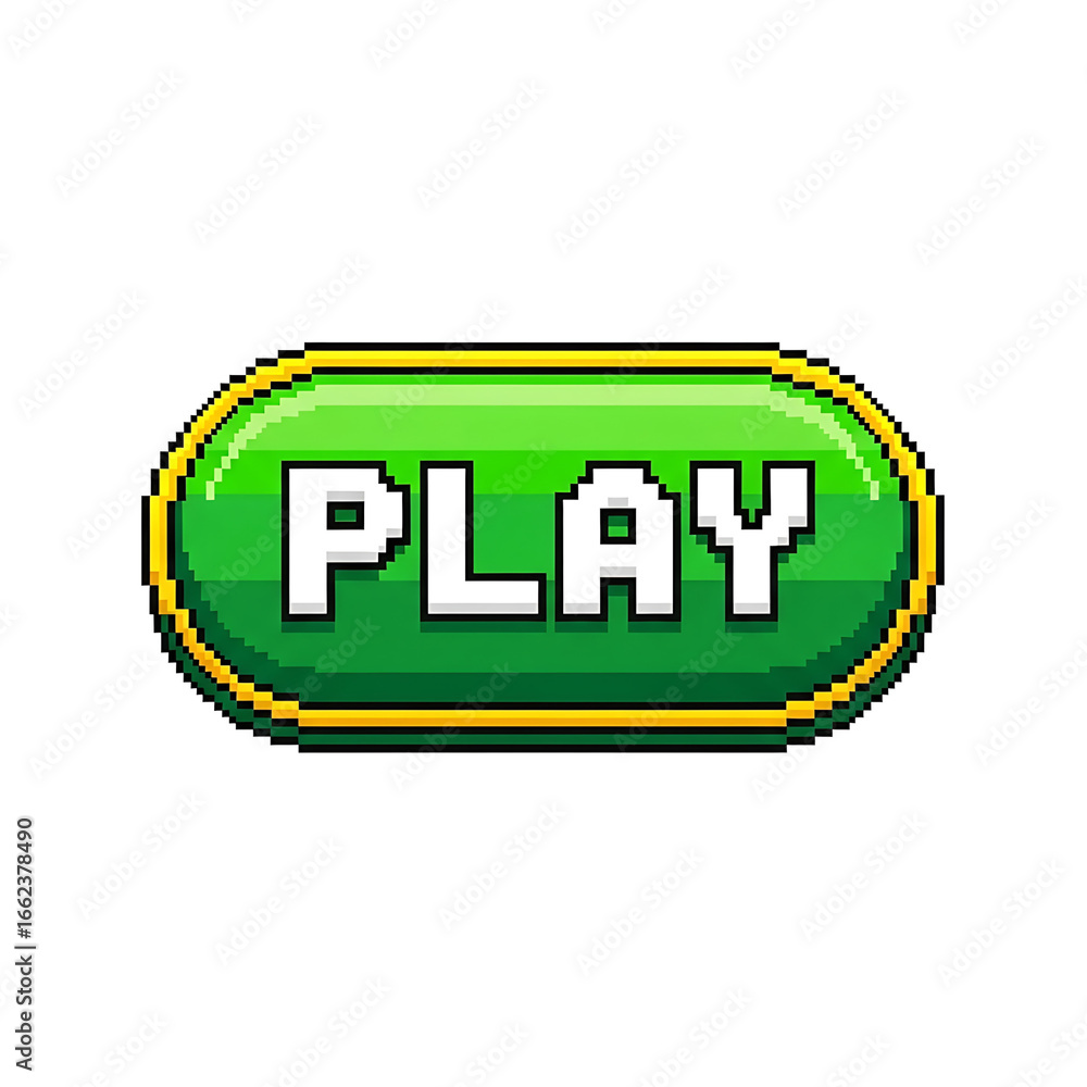 Obraz premium A vibrant green PLAY button for engaging interaction. 