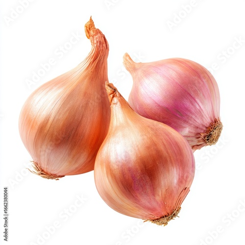 Fresh Shallots Isolated on White Background 