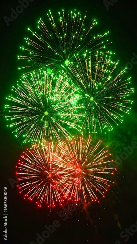 Colorful fireworks display at night