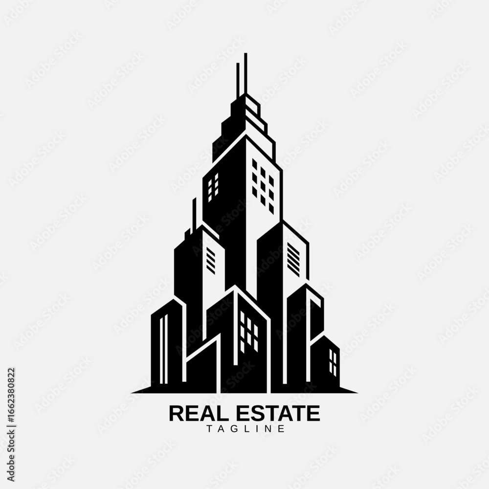 Obraz premium Modern Home Property Logo Design, Minimalist Real Estate Branding Icon, Professional House Logo Template 