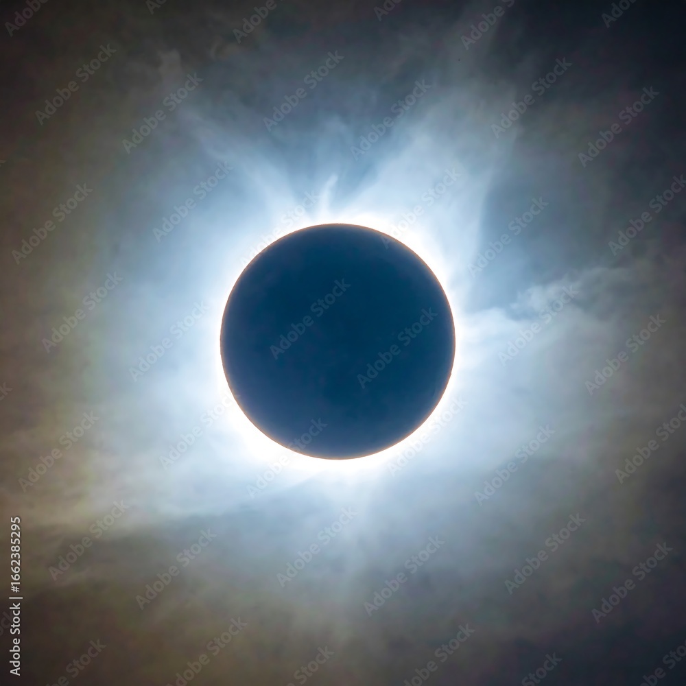 Obraz premium Total solar eclipse, dramatic sky