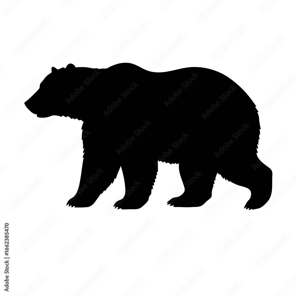 Fototapeta premium Standing Bear Silhouette Vector – Wild Animal SVG Design