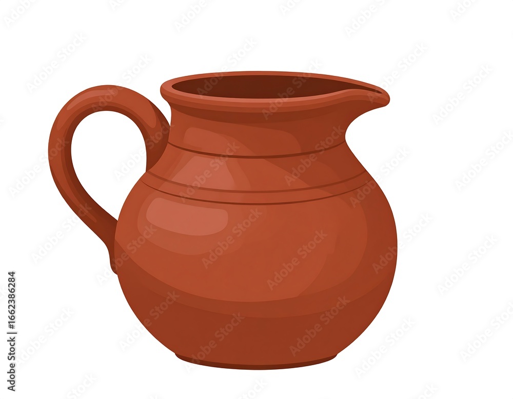 Terracotta pitcher, smooth curves Terracotta pitcher, smooth curves