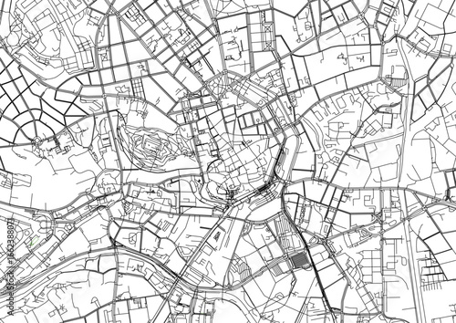 Detailed vector highway map zoom of Brno in the Czech Republic