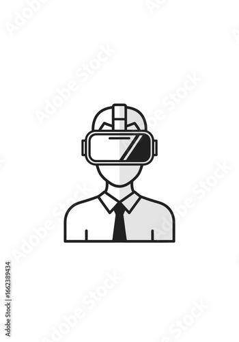 Stylized illustration of a person wearing a virtual reality headset, symbolizing technology and immersion.