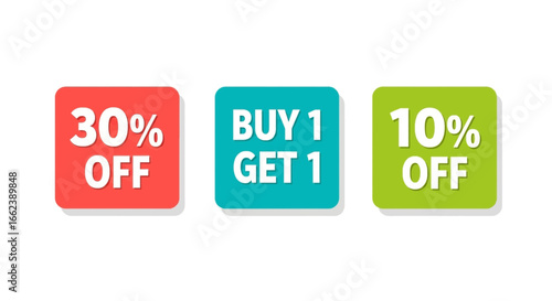 Limited time offers with 30 percent discount plus buy one get one and save 10 percent deal for retail promotion excitement