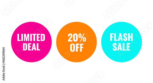 Limited deal 20% off flash sale promotion offers, perfect for attracting customers with discounts and limited time savings on products