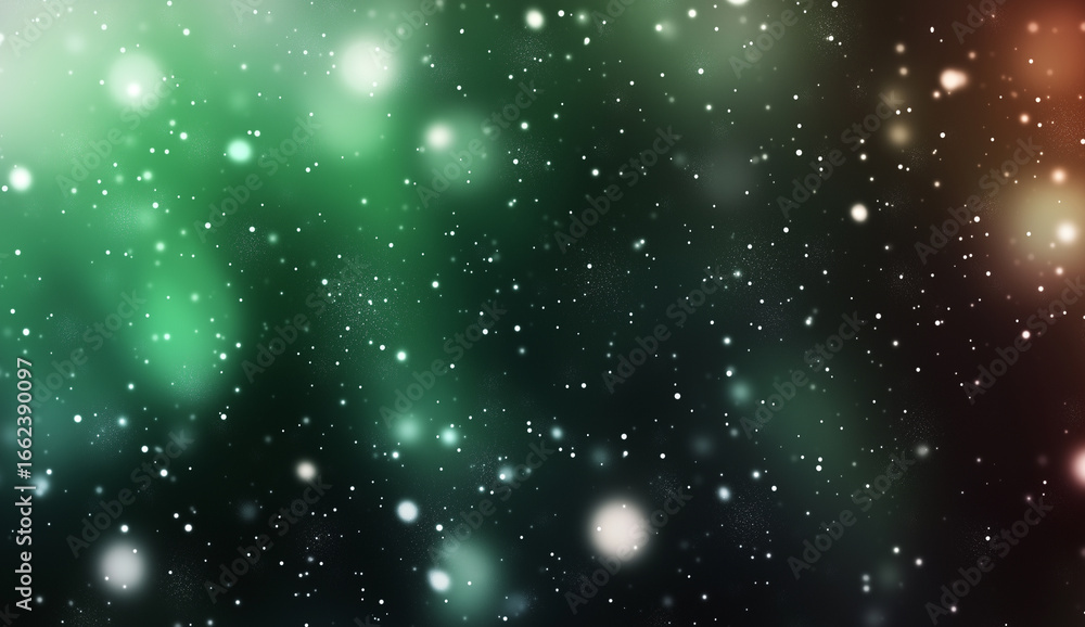 Fototapeta premium Winter Snowflakes Background with Green Gradient