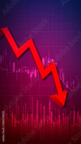 Stock market crash graphic