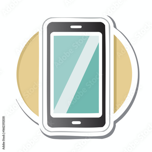 Stylized illustration of a modern smartphone with a blank screen, perfect for app design.
