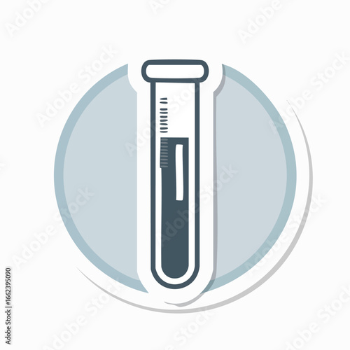 A detailed illustration of a test tube containing a liquid sample, used in scientific research.