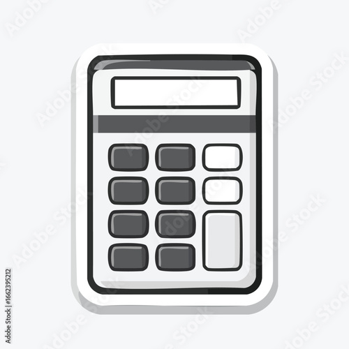 A detailed illustration of a calculator with buttons and a display screen for mathematical calculations.
