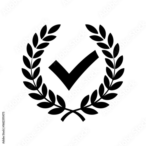 Golden laurel wreath vector illustration with a ribbon, a classic symbol of victory and success