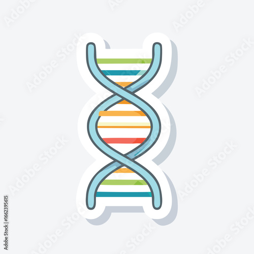 Illustration of a colorful double helix DNA structure, representing genetic information.