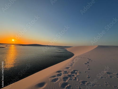 Sunset over Lencois Maranhenses, Brazil