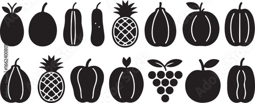 Assorted fruits and vegetables pear cucumber