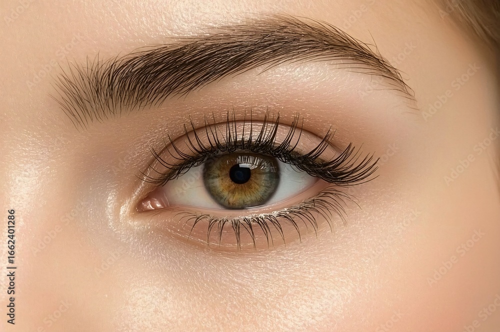 Naklejka premium Close-up eye, makeup, studio, lashes, beauty