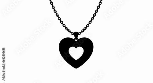 Vector Illustration of a Heart Necklace Icon - Stylish Design for You