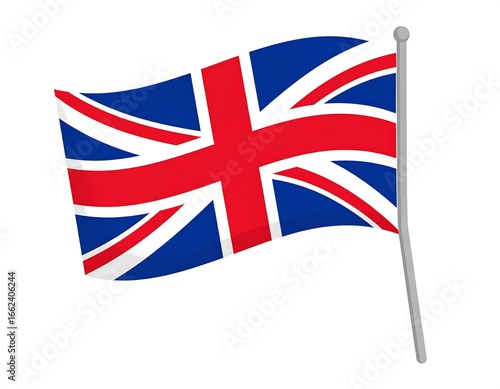 UK flag waving on a pole