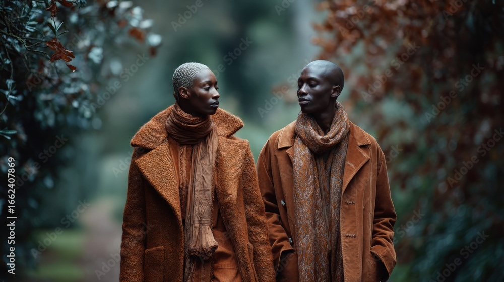 Naklejka premium Outdoor park path with fallen leaves inclusive nature scene