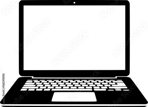 laptop vector sign . isolated transparent screen . simple silhouette . led type . business digital . technology .