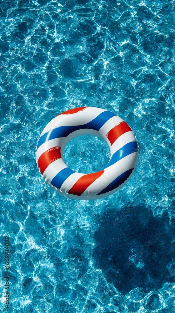 Naklejka premium Inflatable Ring in Swimming Pool