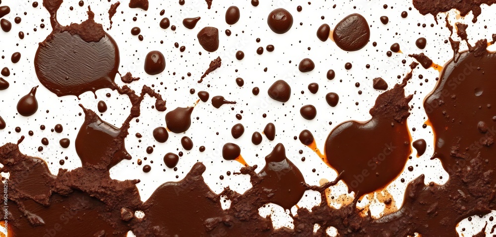 Obraz premium Dark brown wet mud splotches, textured, isolated on white, photo, soil