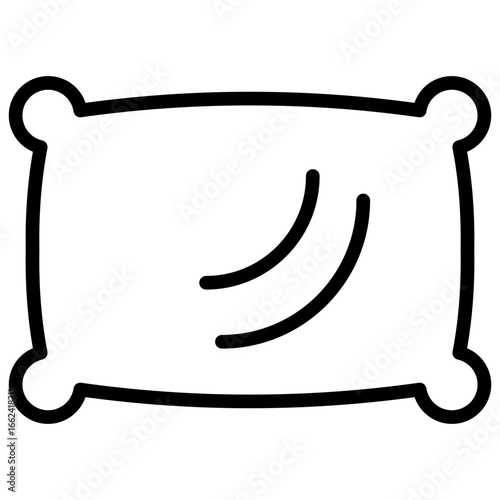 Pillow icon universal symbol for sleep, comfort, rest benefits of better sleep products and relaxation soothing sounds, or meditation guide for sleep