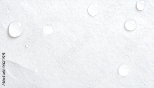 Water droplets on white textured paper