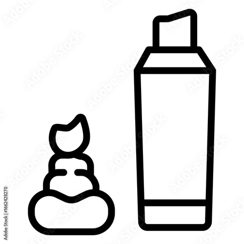 Shaving CreamVector Line Icon Design