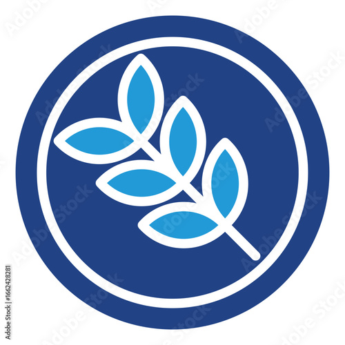 The icon represents organic, natural, or chemical-free products, relaxation products that use natural ingredients from plants for medicine, relaxation, or spa.