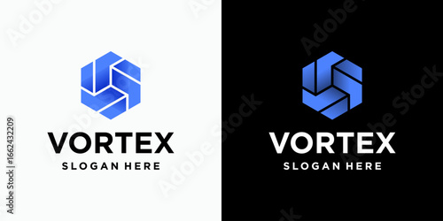 Abstract geometric three-dimensional cube vector logo design. Icon for business, technology, and personal branding.