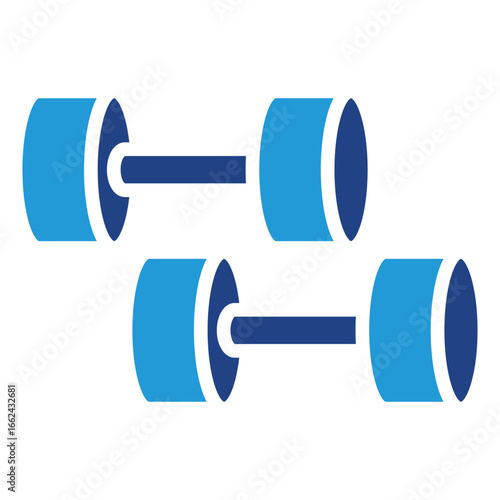 The barbell icon is a dumbbell for weight training or weight lifting activities, a tool commonly used in fitness and weight lifting sports, symbolizing physical exercise.