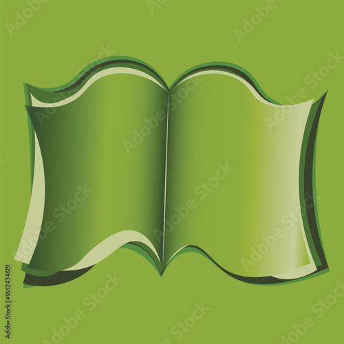 Illustration on a square background - open book, reading, literature. Design element of books, notebooks, postcards, interior items. Wallpapers, textiles, packaging, background for a website, mobile