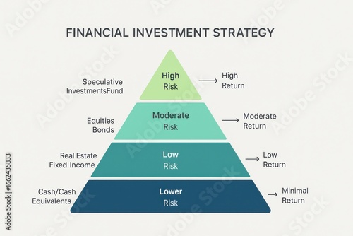Financial Investment Strategy Pyramid Showing Risk and Return Levels Explained