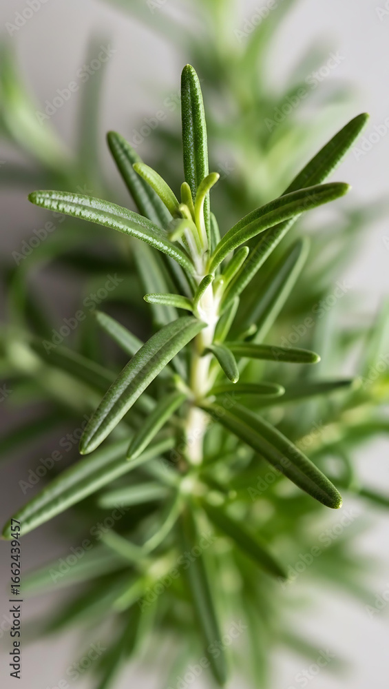 Fototapeta premium Fresh Rosemary Herb Sprig Green Plant Close Up Macro