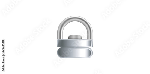 Realistic Silver Metal Clasp Vector Illustration.	