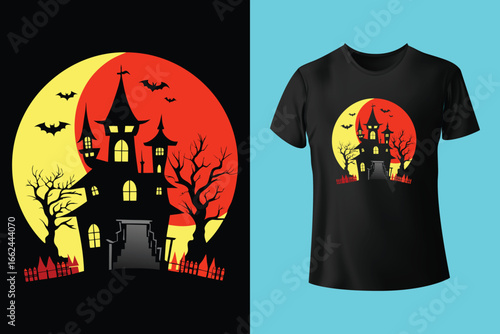 halloween background with cat and pumpkin t-shirt vector design