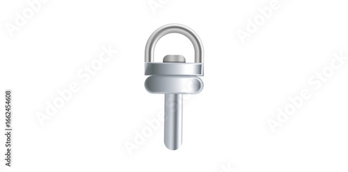 Realistic Silver Metal Clasp Vector Illustration.	