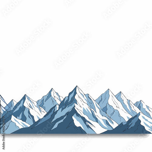 Snowy Mountain Vector Illustration for Poster and Template Design