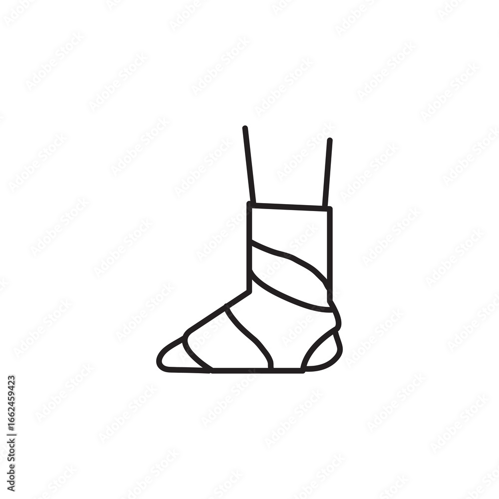 Obraz premium Foot splint icon Flat vector set outline vector illustration for web and app..eps