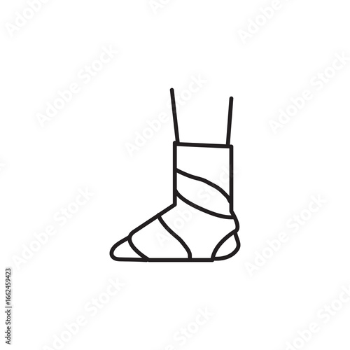 Foot splint icon Flat vector set outline vector illustration for web and app..eps