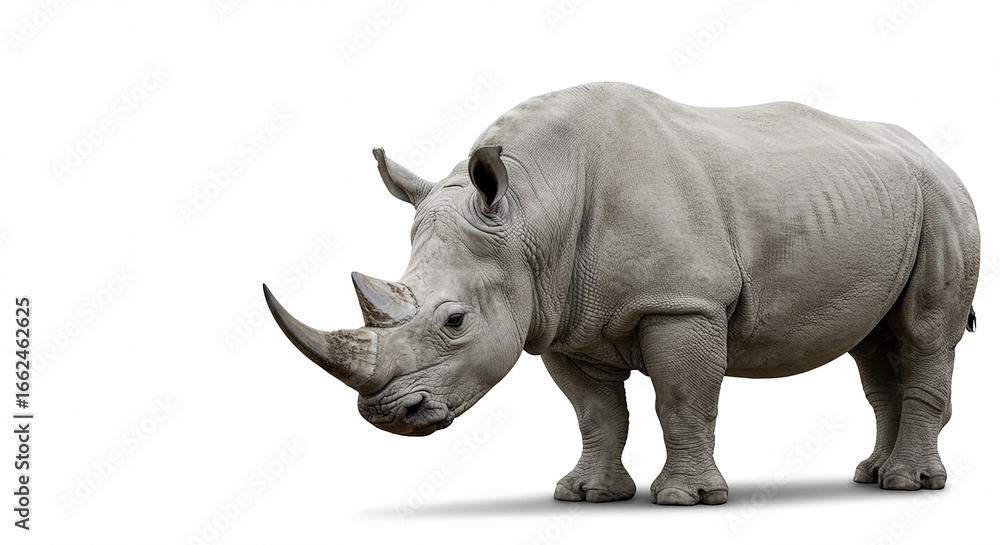 Fototapeta premium white rhinoceros isolated on white